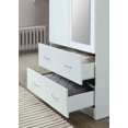thumbnail image 4 of Hodedah Two Door Wardrobe with Two Drawers and Hanging Rod plus Mirror, White, 4 of 7