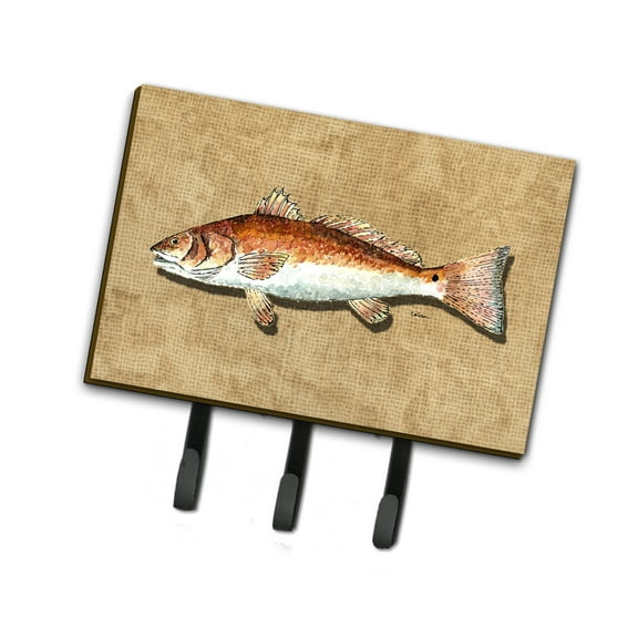 Carolines Treasures 8807TH68 Red Fish Leash or Key Holder Triple Hook multicolor