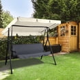 thumbnail image 3 of Topcobe 77'' x 43'' UV Protection & Water Resistance Swing Canopy Replacement Waterproof Top Cover for Outdoor Garden Patio Porch Yard, Top Cover Only, Beige, 3 of 7