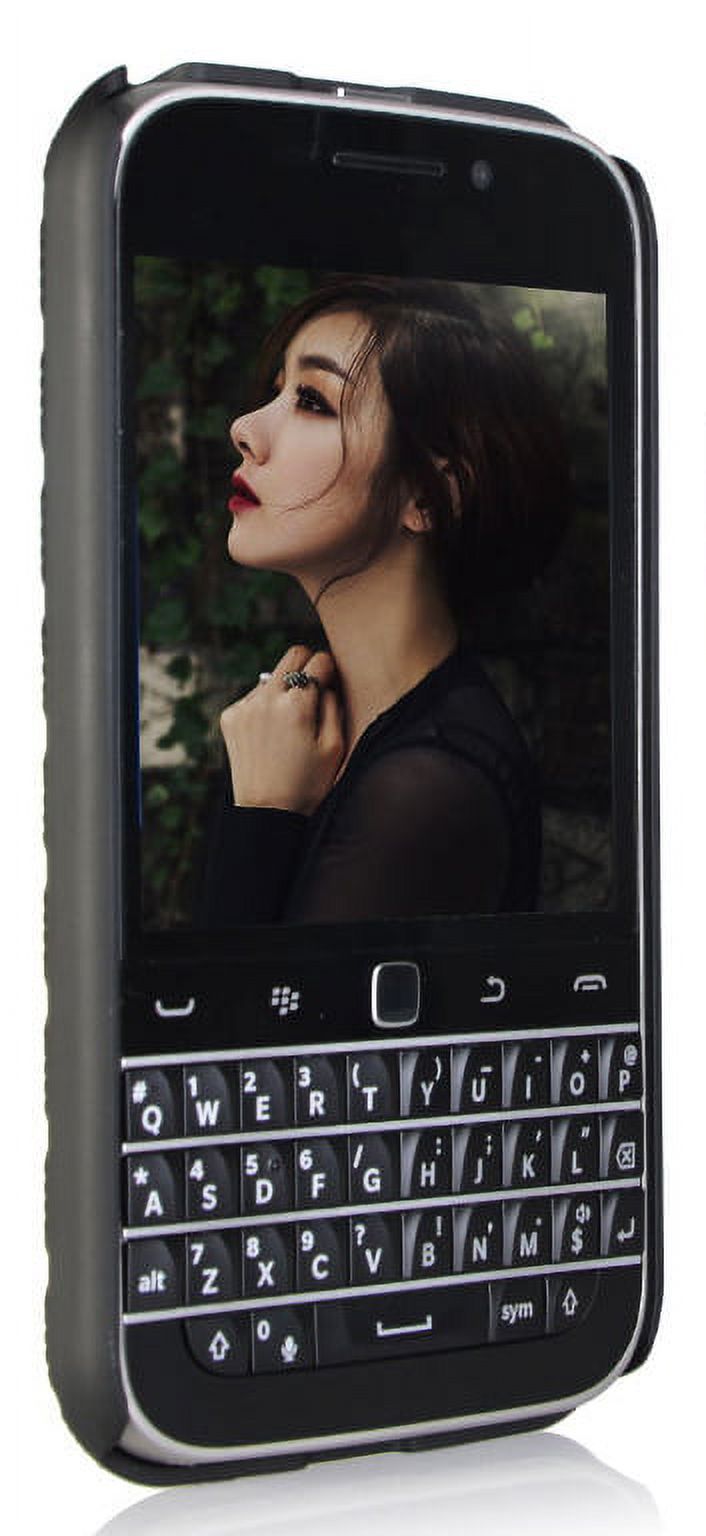 Case for BlackBerry Classic, Nakedcellphone Black Kickstand Slim Hard Shell Cover for BlackBerry Classic, Q20 - image 4 of 5