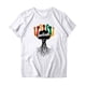 thumbnail image 3 of Tops de Manga Corta para las Mujeres de Ajuste Suelto, Día de la Independencia Negro Impreso, Cuello Redondo Suelto Superior, 3 of 4