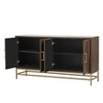 thumbnail image 6 of Tcbosik Accent Storage Cabinet with 4 Doors, Floor Standing Buffet Sideboard with Adjustable Shelves, Kitchen Cupboard with Metal Legs for Entryway, Dining Room, Living Room, Espresso, 6 of 10