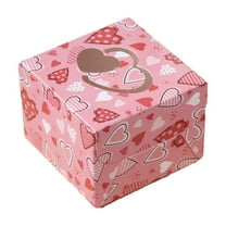 SLYNSHome Valentine's Day Gift Box with Lid for Presents Decoration - 3.9 inch - Valentine's Blank Cake Gifts Boxes for Wedding,Propose,Girlfriend,Wife (Pink)