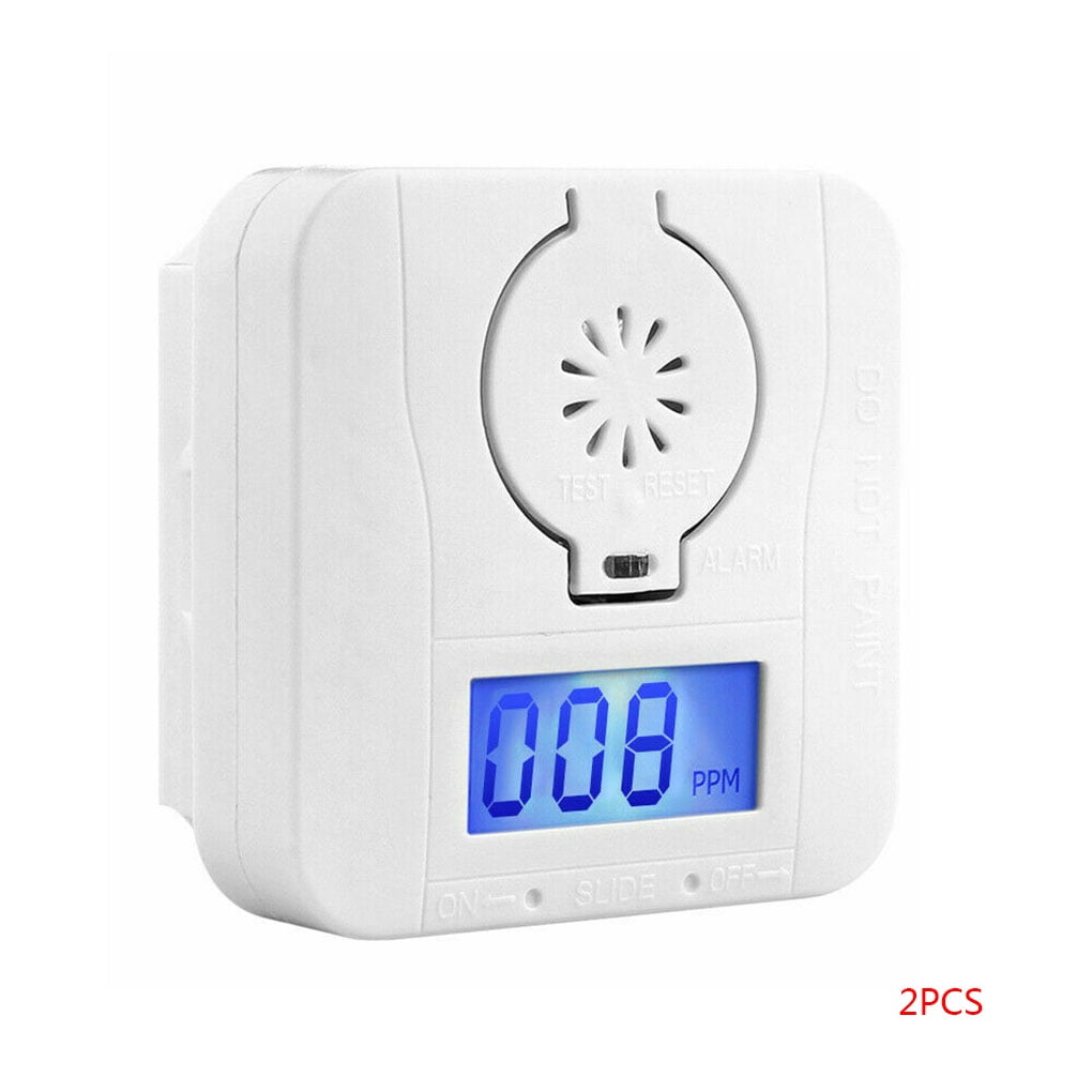 2pcs Carbon Monoxide-Smoke Detector Alarm Poisoning Gas Detector Warning Sensor LED Display
