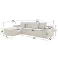 thumbnail image 2 of 104" Boneless Couch, Sectional Couches for Living Room, White Modern Sectional Sofa with L-Shape Chaise, Deep Seat Upholstered, No Assembly Required, 2 of 9