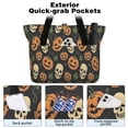 thumbnail image 2 of Tote Bag for Women - Skull Pumpkin Halloween Pattern Shoulder Bag - Large Utility Work Duffle Bag with Zipper Handbag for Travel, Work, Sprots, 2 of 5