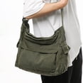 thumbnail image 2 of Bandolera coreana vintage de lona para mujer 33x17x35 cm, 2 of 2