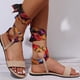 thumbnail image 4 of Sandalias con correa en el tobillo para mujer Zapatos de ocio para mujer de verano de colores mezclados a la moda Wmkox8yii  shjk2755, 4 of 9
