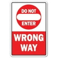 thumbnail image 1 of DO NOT Enter Wrong Way Aluminium Panneau de Signalisation Rue Entrée Parking Intérieur / Extérieur 10" de Haut, 1 of 1