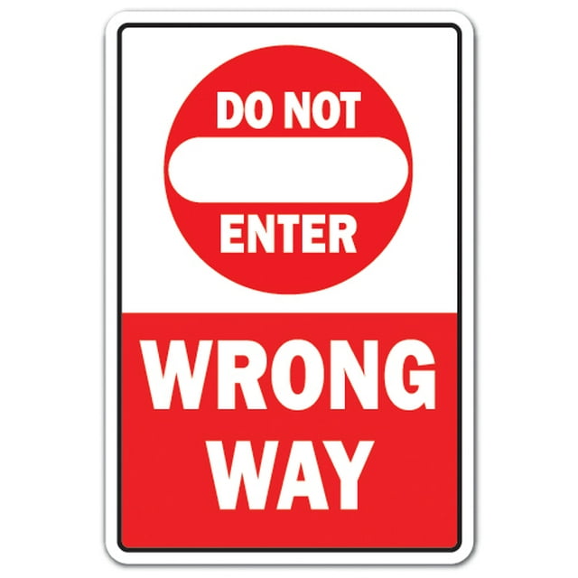 DO NOT Enter Wrong Way Aluminium Panneau de Signalisation Rue Entrée Parking Intérieur / Extérieur 10" de Haut