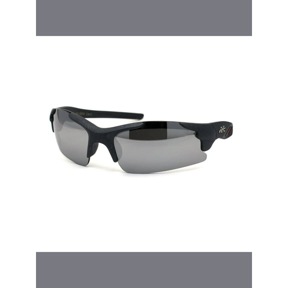 Xloop Boys Kid Size Expose Lens Warp Around Sport Plastic Sunglasses Red Silver Mirror