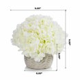 thumbnail image 4 of Enova Home Artificial Silk Hydrangea Faux Flowers Arrangement in Round Tapered Ceramic Pot for Home Office Wedding Decoration (Cream), 4 of 4