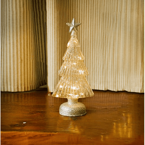 Lámpara de mesa decorativa de 1 pieza, lámpara de noche LED con pilas en forma de árbol con luces de hadas, luz nocturna de metal romántico, decoración navideña interior para el dormitorio del hogar