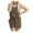 Khaki, variant on gakvbuo summer tops for men 2024 going out tops set Women Ladies Solid Summer Sleeveless Round-Neck Bandage Pocket Short Jumpsuit