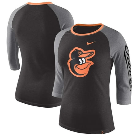 Baltimore Orioles Nike Women's Tri-Blend 3/4-Sleeve Raglan T-Shirt -