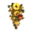 thumbnail image 2 of SPOORYYO Blossoming Vine Garland Wire Base Artificial Autumn Sunflower Leaf Pumpkin Garland Thanksgiving Halloween Home Decoration, 19.69" x 12.6", 2 of 6