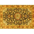 thumbnail image 1 of Ahgly Company Machine Washable Indoor Rectangle Medallion Yellow Traditional Area Rugs, 2' x 4', 1 of 4