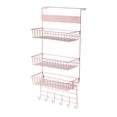 thumbnail image 4 of Organizador de despensa sobre la puerta, estante de especias, cesta colgante multifuncional para lavandería, armario de refrigerador , rosa, 4 of 8