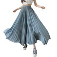 thumbnail image 2 of Xioeram Women Wide Leg Pleated Pants Elastic High Waist Chiffon Pants Summer Loose Fit Solid Color Casual Trousers Streetwear, 2 of 8