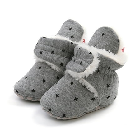 

Shuttle tree Baby Winter Flat Shoes Sole Stars Non-slip Indoor Outdoor Toddler Shoes