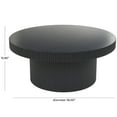 thumbnail image 4 of DecMode 36" x 16" Black Wooden Dimensional Ribbed Coffee Table, 1-Piece, 4 of 14