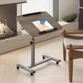 thumbnail image 1 of LINGMI Laptop Table Mobile Adjustable Height Portable Desk Notebook Swivel PC Computer Rolling Desk with Wheels, Laptop Stand for Couch Bedside Hospital Bed Table, 1 of 9