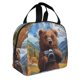 thumbnail image 2 of Easygdp Snowy Mountain Photography Bear Bolsa Térmica Premium - Tela Oxford Impermeable, Gran Capacidad, Bolsillo Frontal, Unisex para Trabajo, Escuela, Actividades al Aire Libre y Picnics, 2 of 8