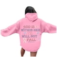 thumbnail image 1 of Womens Hoodie Fall Pullover Hoodie with Eye Catching Alphabet Design Trendy Oversized Fit Drop Shoulder Design Womens Sweater Pink L, 1 of 6