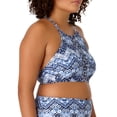 thumbnail image 2 of Juniors' Plus-Size Printed High-Neck Halter Swimsuit Top, 2 of 6