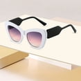 thumbnail image 3 of HEVRJEWJD Womens Cute Fashion Square Cat Eye Sun Glasses | Stylish Thick Frame, Unique Colorful for Driving, Daily Wear, Beach White 14.5cm, 3 of 3