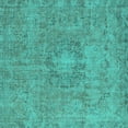 thumbnail image 1 of Ahgly Company Indoor Square Oriental Turquoise Blue Industrial Area Rugs, 5' Square, 1 of 4