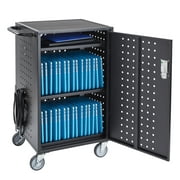 ECR4Kids Laptop and Tablet Charging Cart, 32 Device Recharge Station with Keypad Locking Door