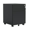 thumbnail image 2 of 2 Drawer Mobile File Cabinet with Lock Steel File Cabinet for Legal/Letter/A4/F4 Size, Fully Assembled except for Wheels, 2 of 6