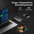 thumbnail image 2 of Power Bank 20000mAh Metal para Lapto Carga Rápida 65W USB-C Cargador Portátil,PD QC Batería Portátil de 3 Salidas para MacBook Thinkpad iPad Tablet iPhone 16 15 14 13 Pro Samsung, etc., 2 of 5