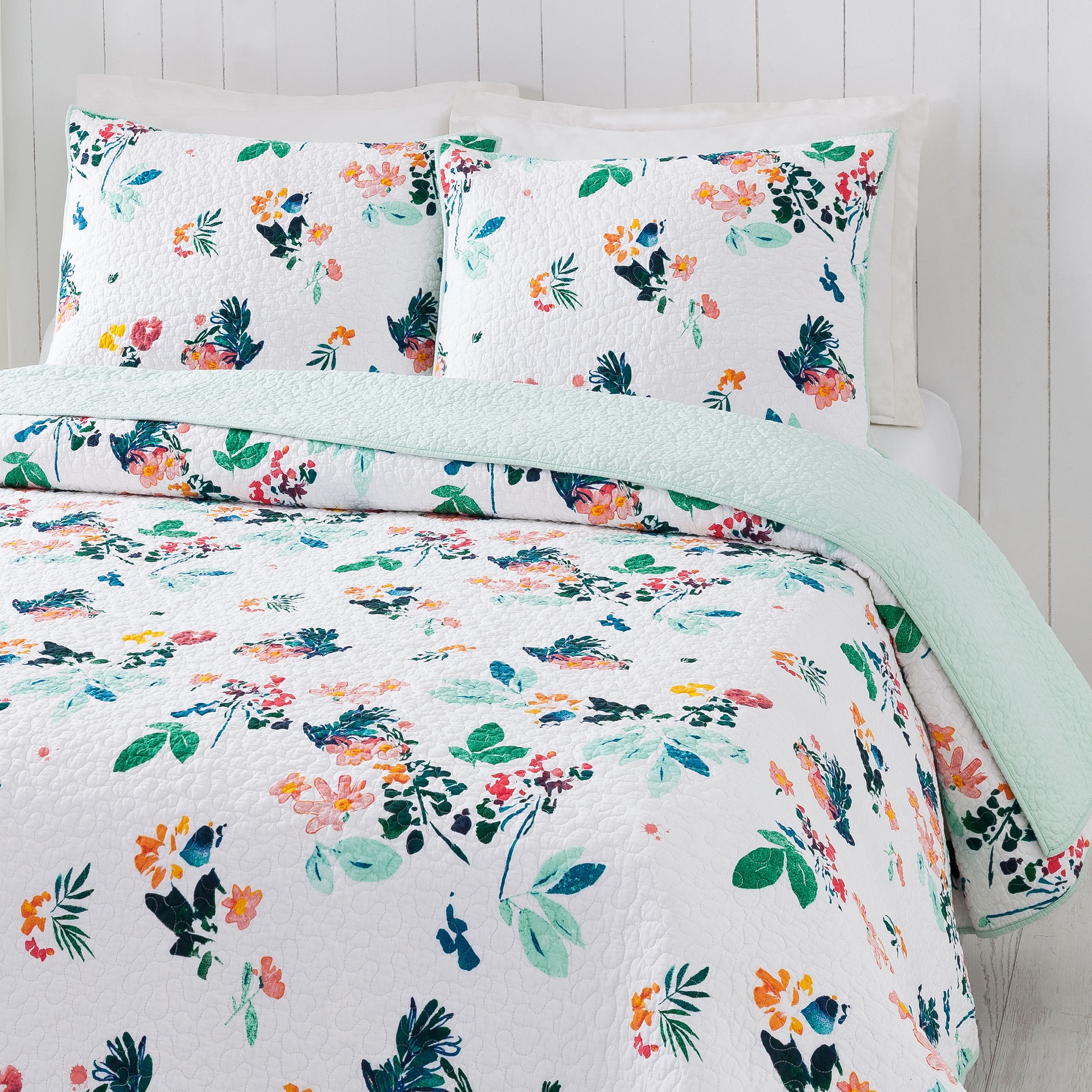 Makers Collective English Meadow Green 2-Piece Quilt Set, Twin
