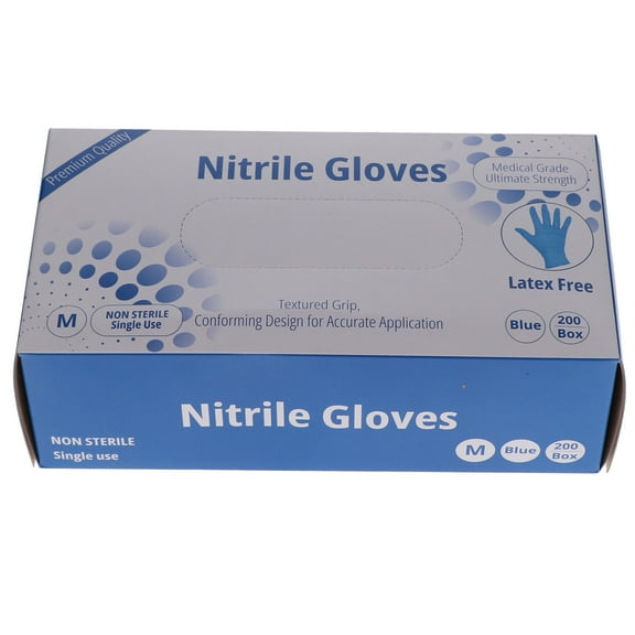 House Brand Dentistry 119202 HSB Nitrile Exam Gloves Medium Latex Free 200/Bx