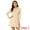 Beige, variant on Faux Suede Lapel Neck Long Sleeve A-Line Dress S Beige