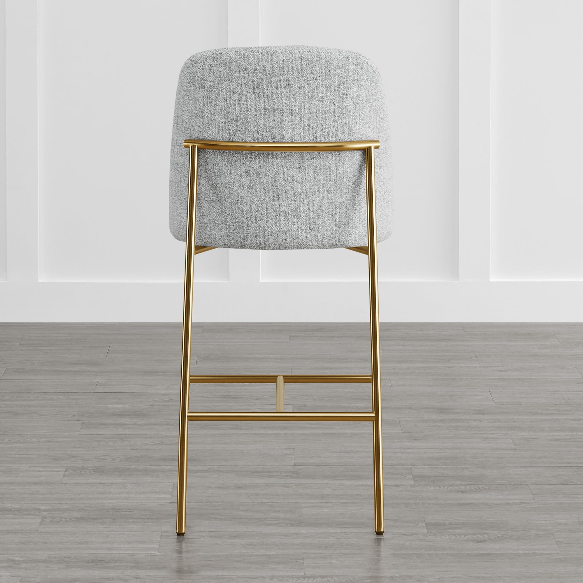Spruce & Spring Modern 27-Inch Contemporary Counter Stool Set with Upholstered Seat and Metal Frame Set of 2, Cloud Fabric