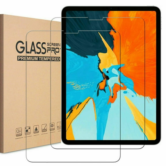 [2 Pack] EpicGadget Screen Protector for iPad Pro 12.9 (4th/3rd Generation), Tempered Glass Screen Protector Face ID Compatible/High Definition/Scratch Resistant for Apple iPad Pro 12.9 (2020/2018)