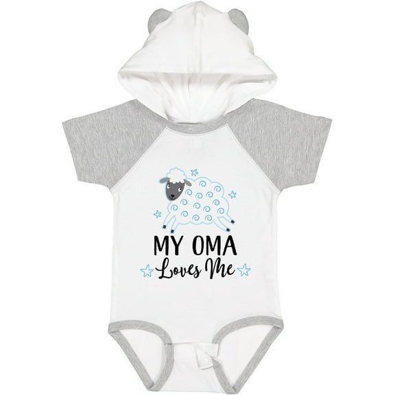 Inktastic My Oma Loves Me Baby Lamb Boys or Girls Baby Bodysuit