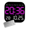 thumbnail image 1 of Reloj despertador digital con calendario y ajuste de brillo de 10 niveles. Configuración de alarma. Rosa, 1 of 9