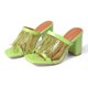 thumbnail image 1 of Sandalias de mujer Chunky Tacón alto Pluma Sexy Verano Zapatillas Casual Fluorescente Zapatos verdes Wmkox8yii  ytu1839, 1 of 9