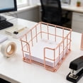 thumbnail image 6 of Yhmxh Metal Sticky Note Holder, 3.6 x3.6 Inch Black Wire Desk Organizer, Sticky Notes Dispenser for Office Home, Compact Desktop Storage for Memo Pads, Paper Clips & Small Supplies, 6 of 7