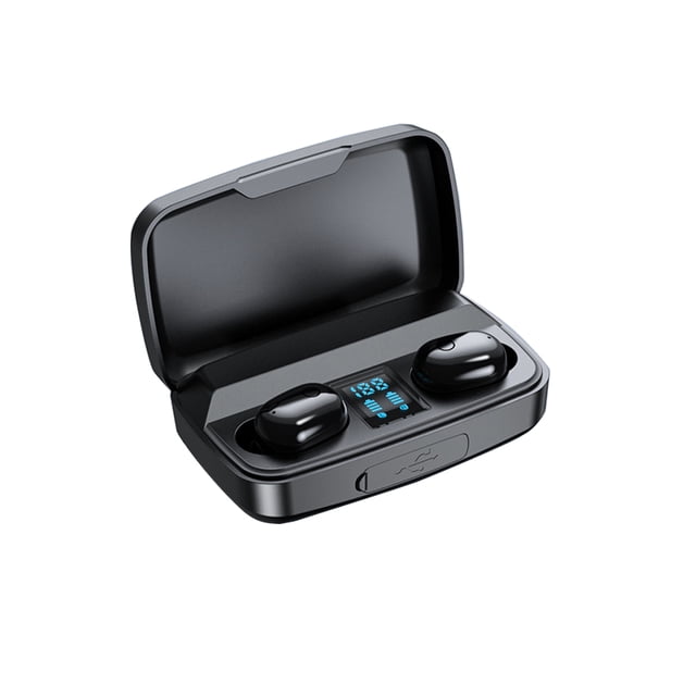 Seitruly Auricular IPX7 resistente al agua compatible con Bluetooth con estuche de carga para correr deportes reducción de ruido auriculares Cables de audio/vídeo Negro