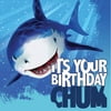 Club Pack of 192 Blue Shark Splash Birthday Disposable Lunch Napkins 6.5"