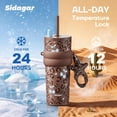 thumbnail image 4 of Sidagar 24 oz Insulated Tumbler with Straw and Strap, Stainless Steel Travel Mug For Women, Leopard Brown, 4 of 7