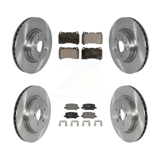 Transit Auto Front Rear Disc Brake Rotors and Ceramic Pads Kit for Car 2017-2019 Tesla X S with Single Piston Caliper K8T-104171