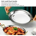 thumbnail image 3 of Oval Spanish Paella Pan - Stainless Steel Seafood Lobster Plate Non Stick Uncoated with Dual Handle for Homes Or Restaurants (Rose Gold/,36cm), 3 of 8