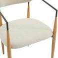 thumbnail image 4 of Noble House Minimalist Fabric Upholstered Dining Chairs with Metal Frame, Maple+Coffee, Set of 2, 4 of 9