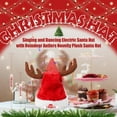 thumbnail image 2 of Lbbi Singing and Dancing Electric Santa Hat with Reindeer Antlers - Funny Novelty Musical Interactive Swinging Christmas Hats Waving and Singing for Adults Kids Xmas Gift, 2 of 8